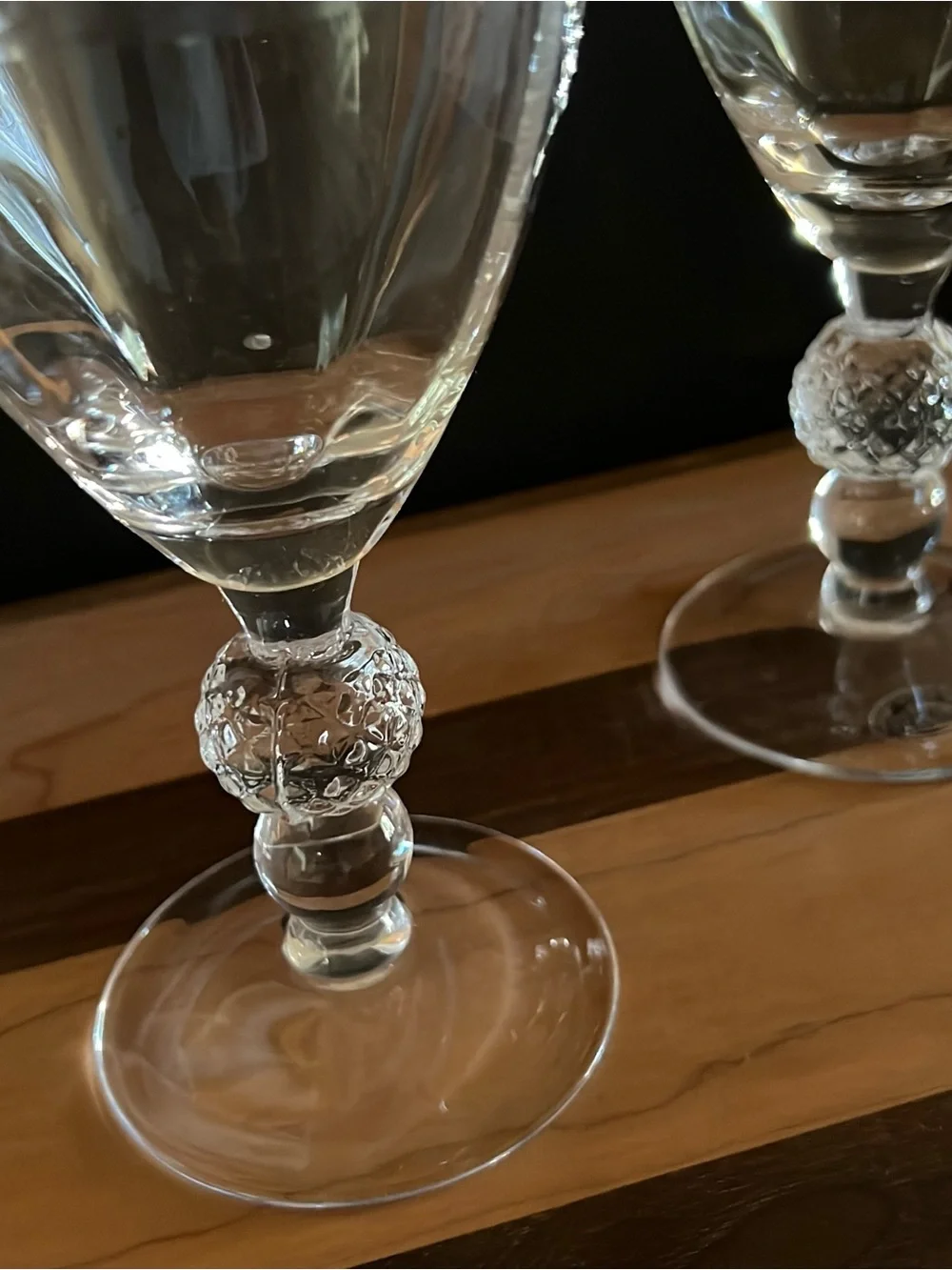 Vintage Home Essentials & Beyond Crystal Clear Eton Pattern Wine Glass Goblets